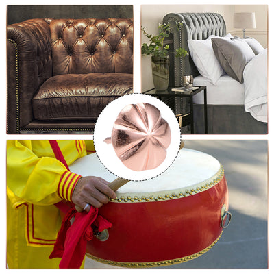 Harfington Uxcell Upholstery Nails Tacks 16mm Head Dia 20mm Length Antique Thumb Push Pins Rose Gold Tone 35 Pcs