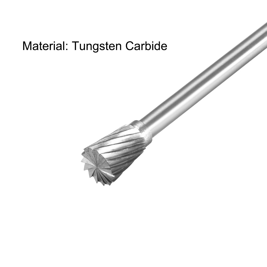 uxcell Uxcell Single Cut Rotary Burrs File Cylinder Shape with 1/8" Shank and 1/4" Head 2pcs