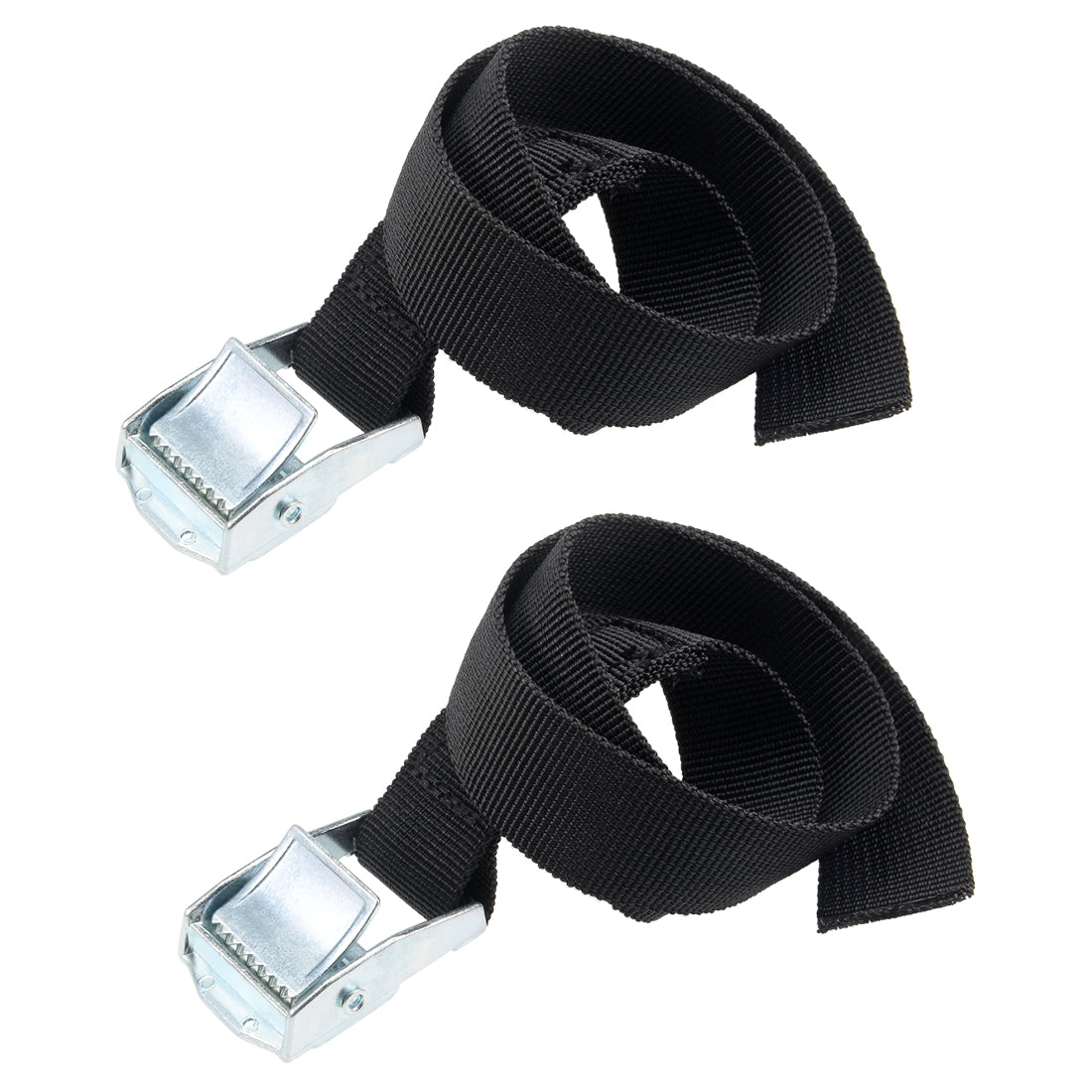uxcell Uxcell 0.5M x 25mm Lashing Strap Cargo Tie Down Straps Buckle Up to 80Kg, Black, 2 Pcs