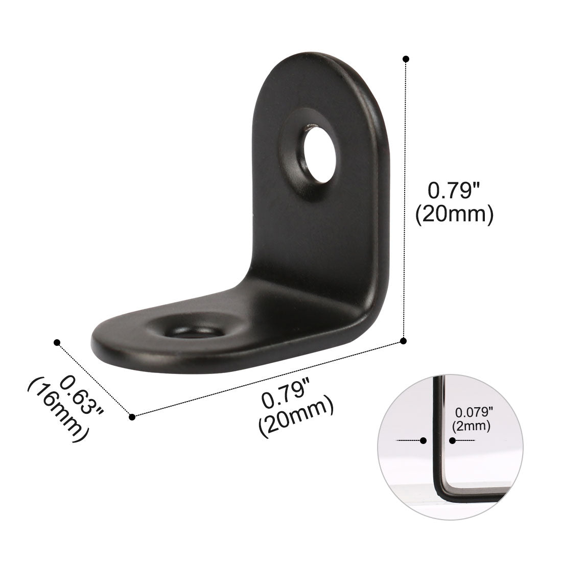 uxcell Uxcell Home Angle Brackets Stainless Steel Black Corner Fastener Shelf Support