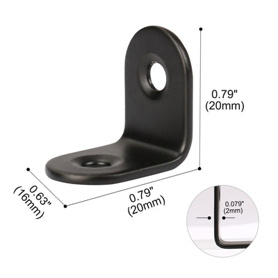 Harfington Uxcell Home Angle Brackets Stainless Steel Black Corner Fastener Shelf Support