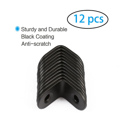 Harfington Uxcell Home Angle Brackets Stainless Steel Black Corner Fastener Shelf Support