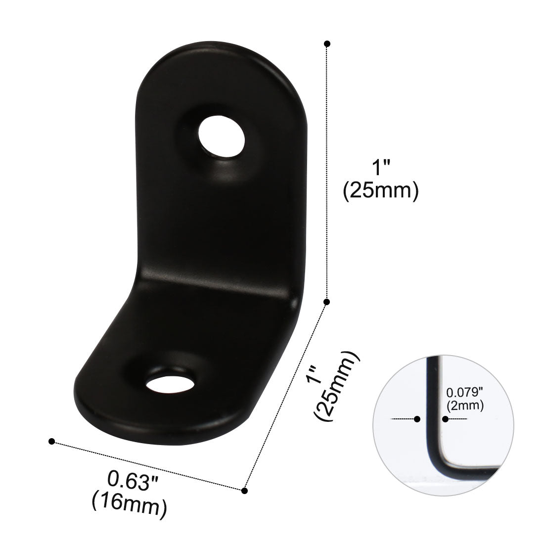 uxcell Uxcell Home Angle Brackets Stainless Steel Black Corner Fastener Shelf Support