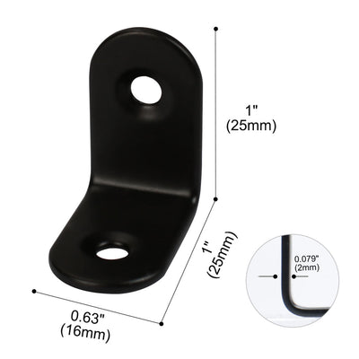 Harfington Uxcell Home Angle Brackets Stainless Steel Black Corner Fastener Shelf Support