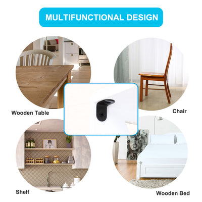 Harfington Uxcell Home Angle Brackets Stainless Steel Black Corner Fastener Shelf Support