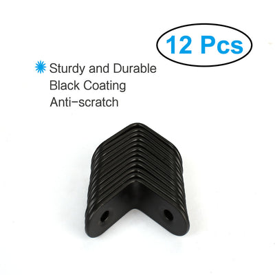 Harfington Uxcell Home Angle Brackets Stainless Steel Black Corner Fastener Shelf Support