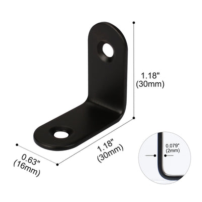 Harfington Uxcell Home Angle Brackets Stainless Steel Black Corner Fastener Shelf Support