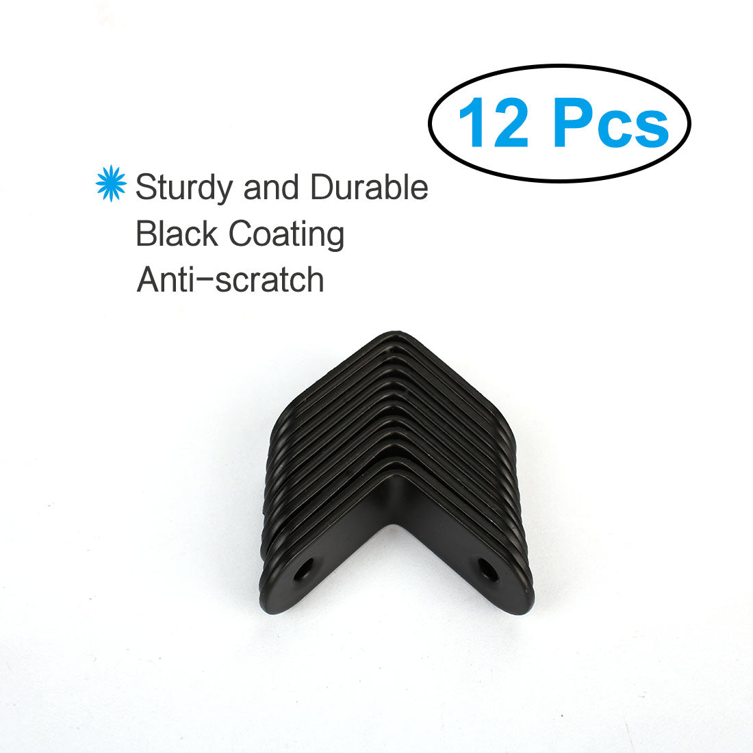uxcell Uxcell Home Angle Brackets Stainless Steel Black Corner Fastener Shelf Support