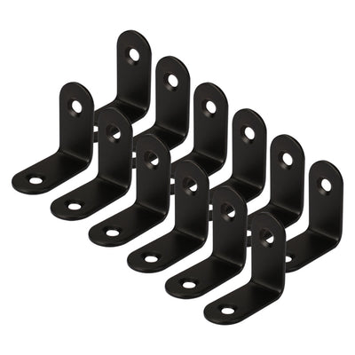Harfington Uxcell Home Angle Brackets Stainless Steel Black Corner Fastener Shelf Support