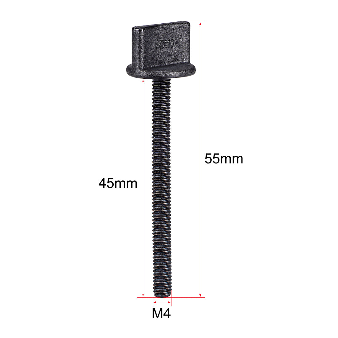 uxcell Uxcell M4 x 45mm Thumb Screw Bolt Nylon Plastic Screws Metric Thread 5 Pcs