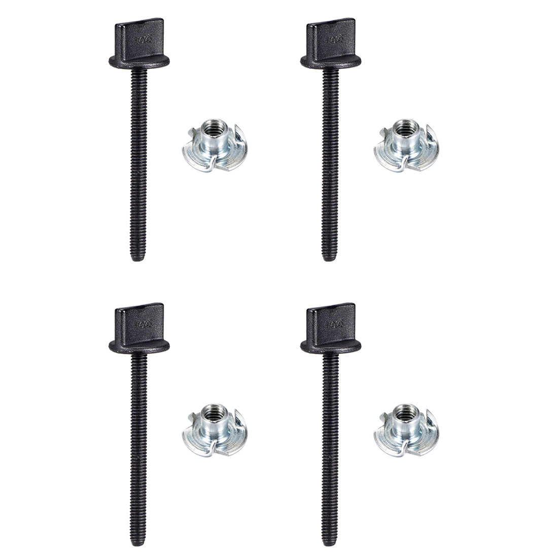 uxcell Uxcell M4 x 45mm Thumb Screw with T Nut Plastic Screws Metric Thread 4 Pcs