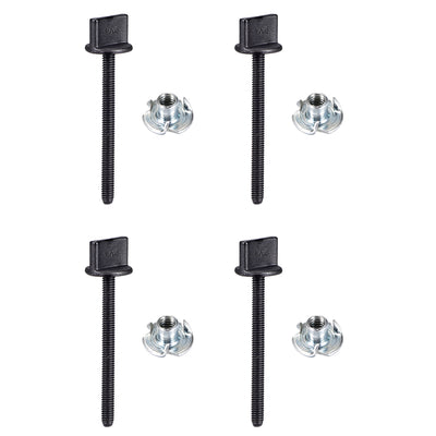 uxcell Uxcell M4 x 45mm Thumb Screw with T Nut Plastic Screws Metric Thread 4 Pcs