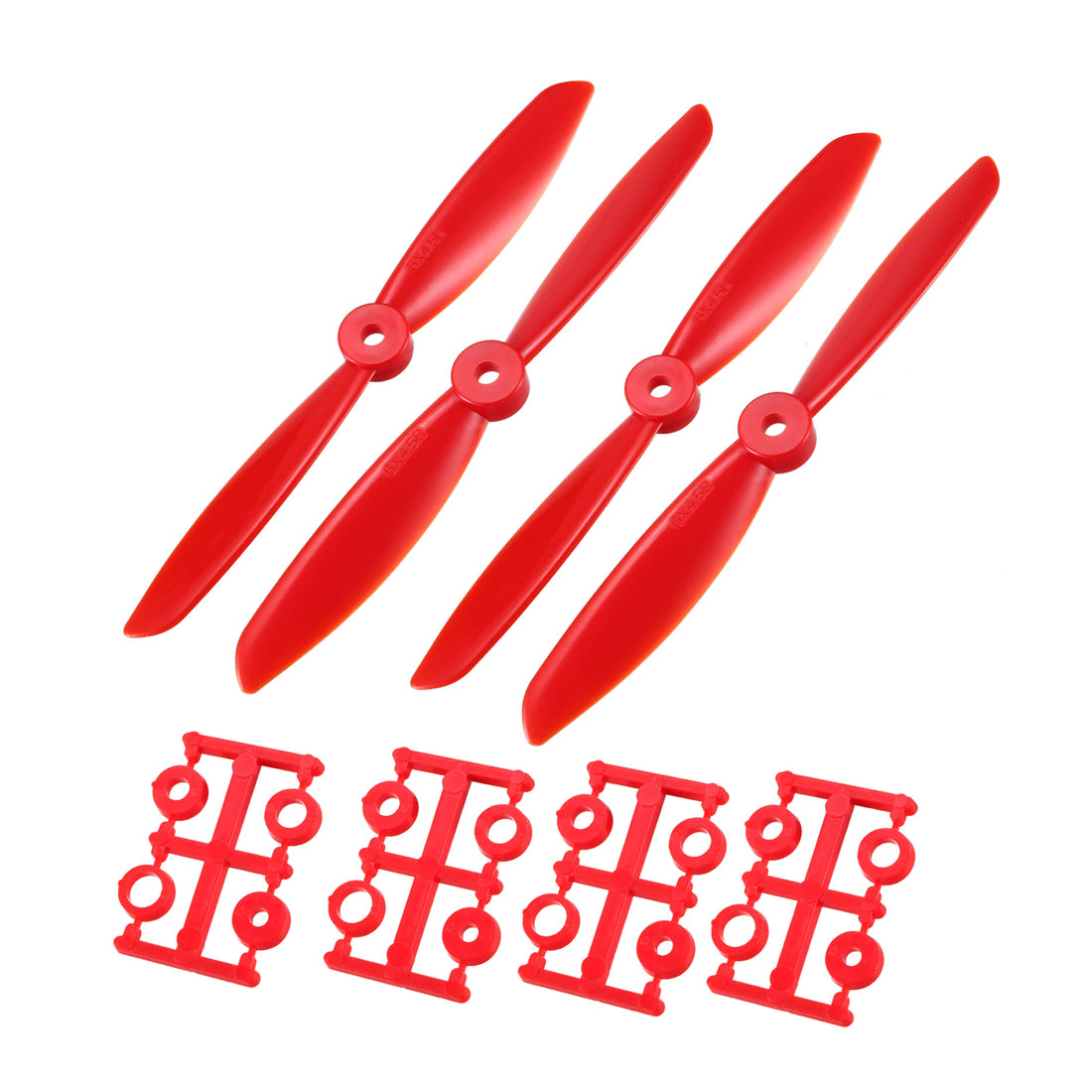 uxcell Uxcell RC Propellers  C 6045 6x4.5 Inch 2-Vane Quadcopter for Airplane Toy, Nylon Red 2 Pairs with Adapter Rings