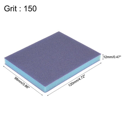 Harfington Uxcell Sanding Sponge, Medium Grit 150 Grit Sanding Block Pad, 4.72" x 3.86" x 0.47" Size 4pcs