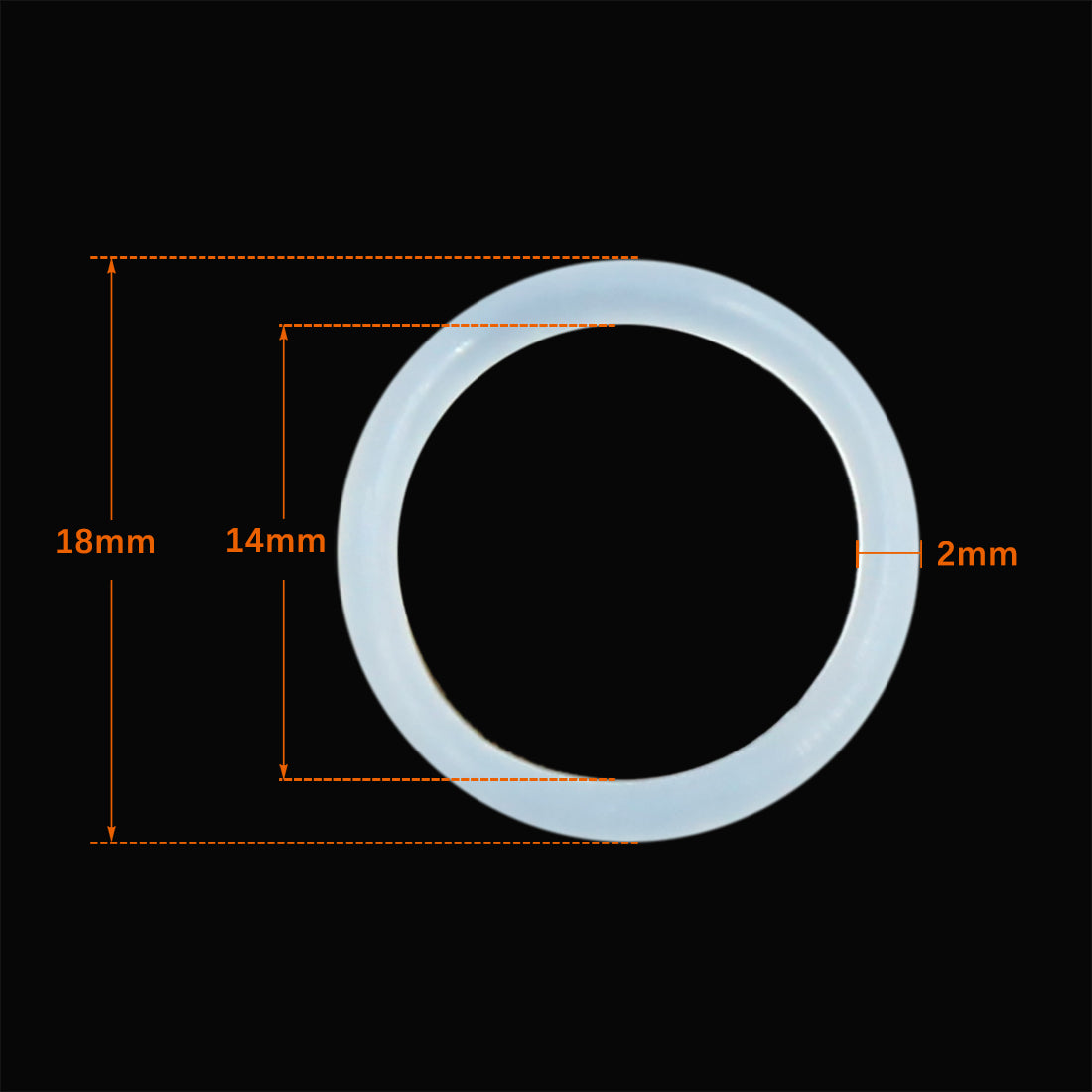 Harfington Silicone O-Rings, 18mm OD 14mm ID 2mm Width VMQ Seal Gasket for Compressor Valves Pipe Repair, White, Pack of 100