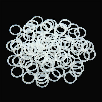 Harfington Silicone O-Rings, 18mm OD 14mm ID 2mm Width VMQ Seal Gasket for Compressor Valves Pipe Repair, White, Pack of 100