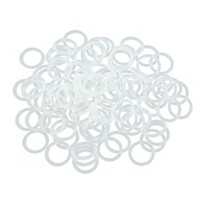 Harfington Silicone O-Rings, 18mm OD 14mm ID 2mm Width VMQ Seal Gasket for Compressor Valves Pipe Repair, White, Pack of 100