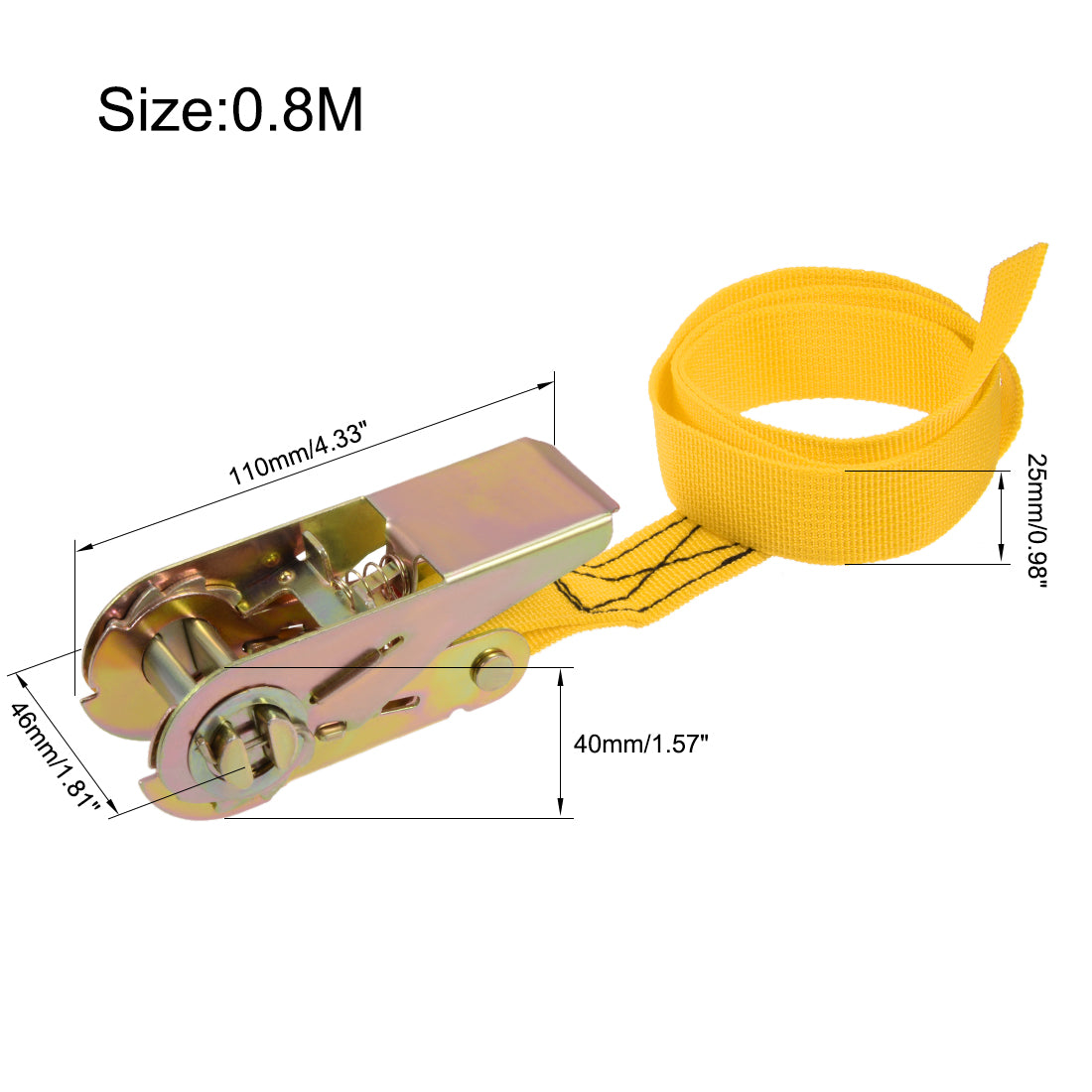 Harfington Ratchet Tie Down Lashing Strap Polypropylene for Moving Cargo, Pack of 1