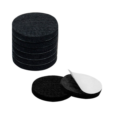 Harfington Uxcell Felt Pads Round Dia Self Stick Desk Leg Pad Floor Protector Black, 8pcs