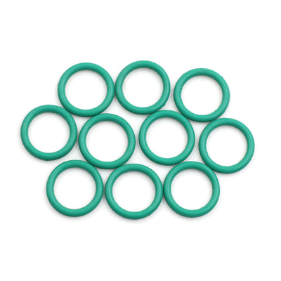 Harfington Fluorine Rubber O-Rings, 18mm OD 13mm ID 2.5mm Width FKM Seal Gasket for Machinery Plumbing, Green, Pack of 10