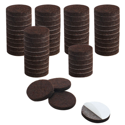 uxcell Uxcell Felt Pads Round Dia 1 1/2" Self Stick Desk Leg Pad Floor Protector Brown, 60pcs
