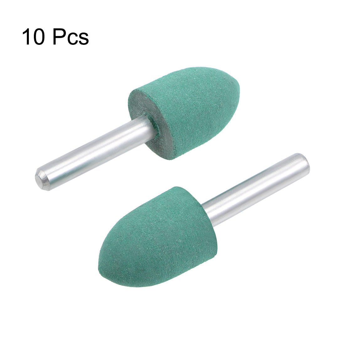 Harfington 18mm Rubber Mounted Points Tapered with 1/4-inch Shank Polishing Buffing Wheels for Rotary Tools Green 10 Pcs