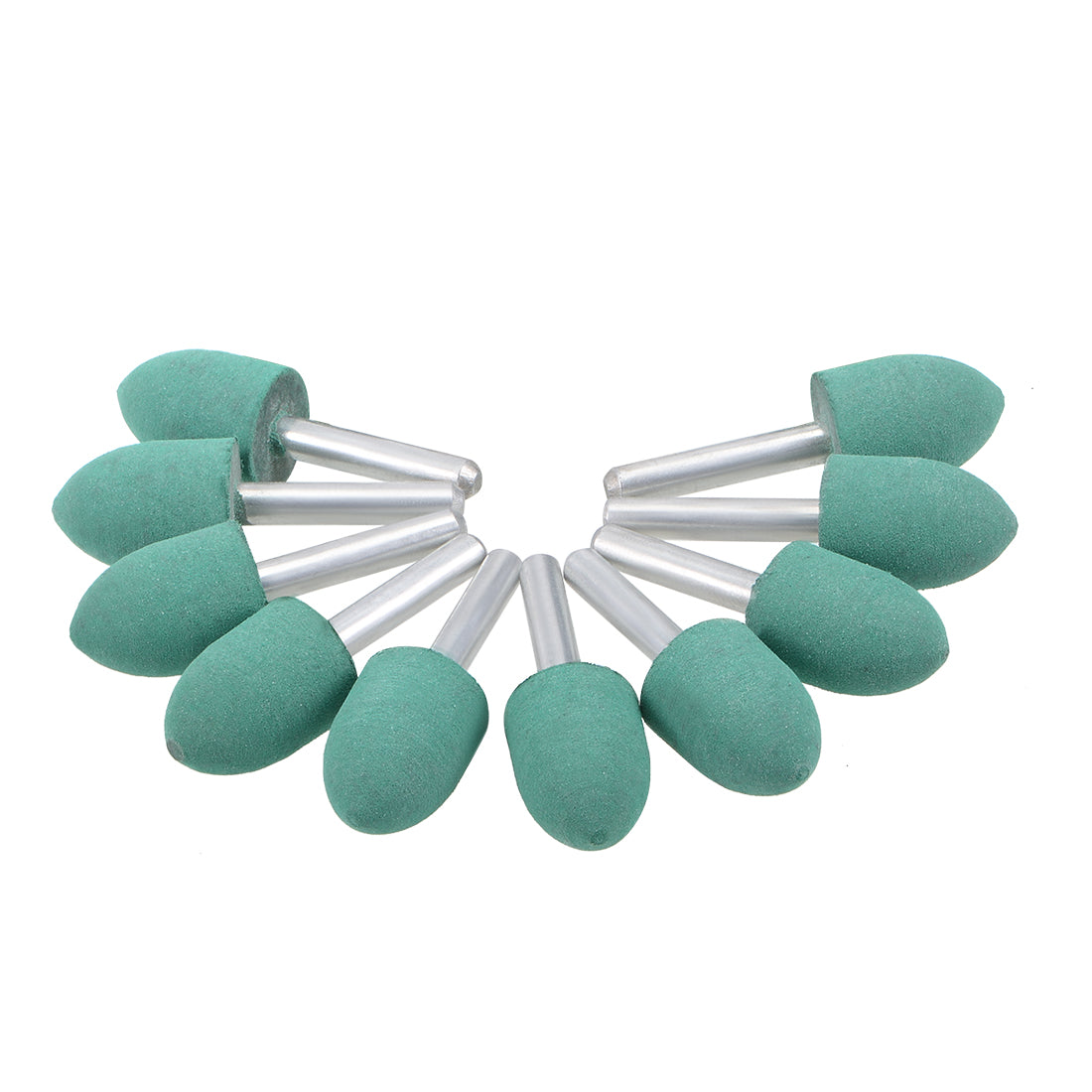 Harfington 18mm Rubber Mounted Points Tapered with 1/4-inch Shank Polishing Buffing Wheels for Rotary Tools Green 10 Pcs