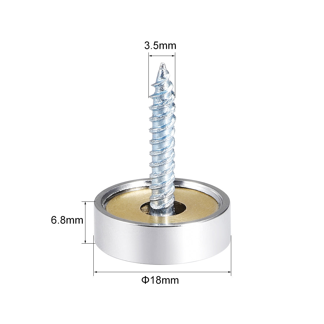 uxcell Uxcell Mirror Screws Decorative Cap Cover Nails Polished Stainless Steel 8pcs
