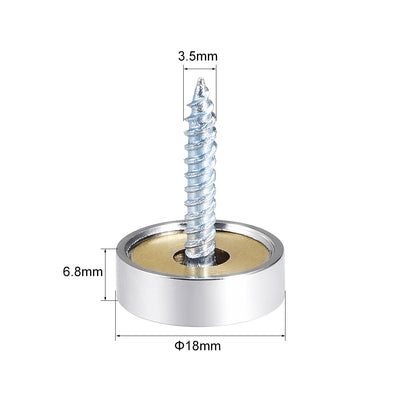 Harfington Uxcell Mirror Screws Decorative Cap Cover Nails Polished Stainless Steel 8pcs