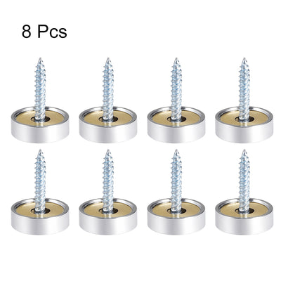 Harfington Uxcell Mirror Screws Decorative Cap Cover Nails Polished Stainless Steel 8pcs