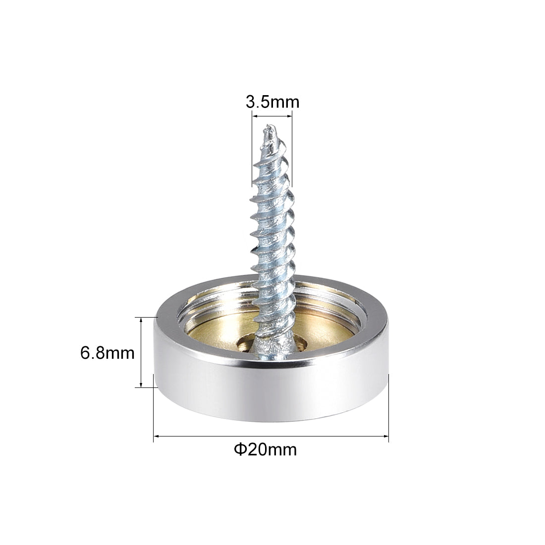 uxcell Uxcell Mirror Screws Decorative Cap Cover Nails Polished Stainless Steel 8pcs