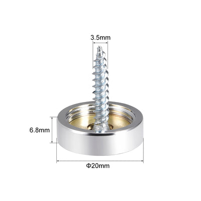 Harfington Uxcell Mirror Screws Decorative Cap Cover Nails Polished Stainless Steel 8pcs