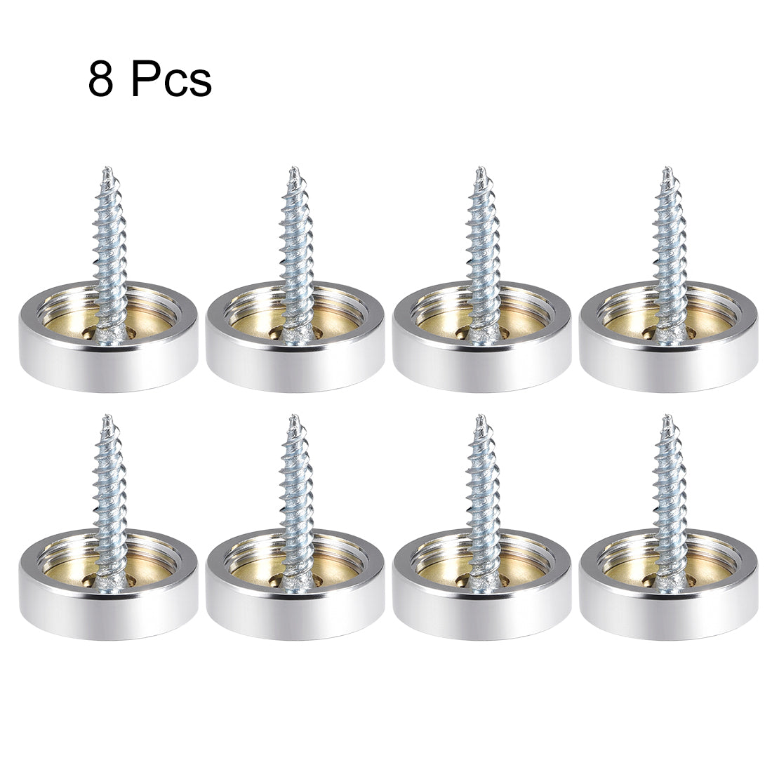 uxcell Uxcell Mirror Screws Decorative Cap Cover Nails Polished Stainless Steel 8pcs