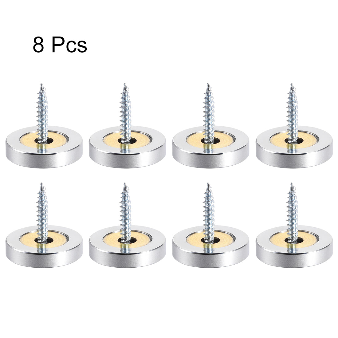 uxcell Uxcell Mirror Screws Decorative Cap Cover Nails Polished Stainless Steel 8pcs