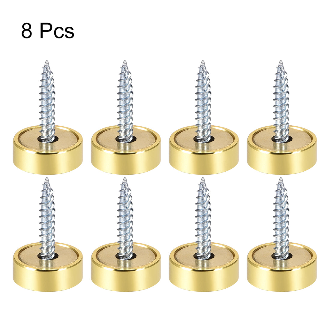 uxcell Uxcell Mirror Screws Decorative Cap Cover Nails Polished Stainless Steel 8pcs