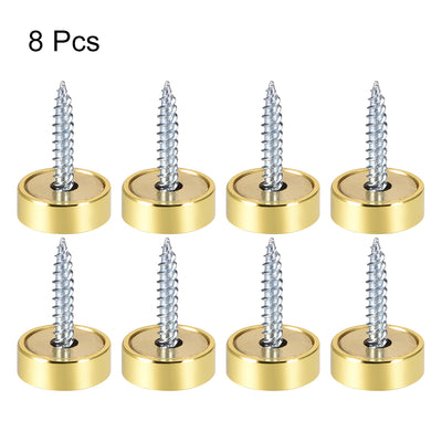 Harfington Uxcell Mirror Screws Decorative Cap Cover Nails Polished Stainless Steel 8pcs