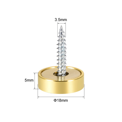 Harfington Uxcell Mirror Screws Decorative Cap Cover Nails Polished Stainless Steel 8pcs