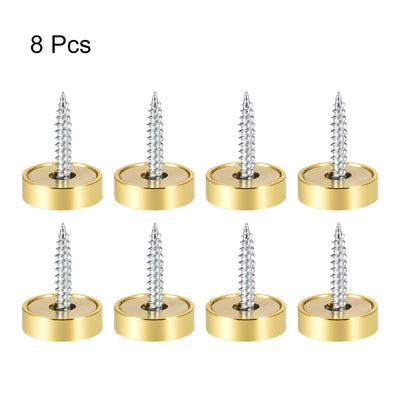 Harfington Uxcell Mirror Screws Decorative Cap Cover Nails Polished Stainless Steel 8pcs