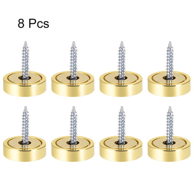 Harfington Uxcell Mirror Screws Decorative Cap Cover Nails Polished Stainless Steel 8pcs