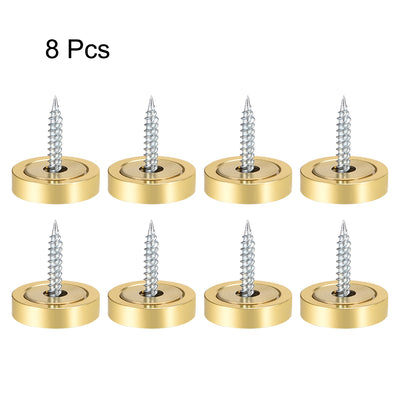 Harfington Uxcell Mirror Screws Decorative Cap Cover Nails Polished Stainless Steel 8pcs