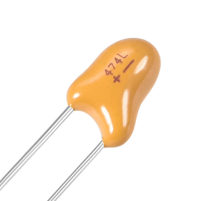 Harfington 0.47uF Tantalum Capacitor, 35V 2 Pin Yellow Radial Dipped Tantalum Bead Capacitors 10pcs