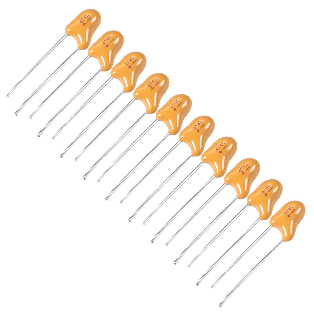 Harfington 0.47uF Tantalum Capacitor, 35V 2 Pin Yellow Radial Dipped Tantalum Bead Capacitors 20pcs