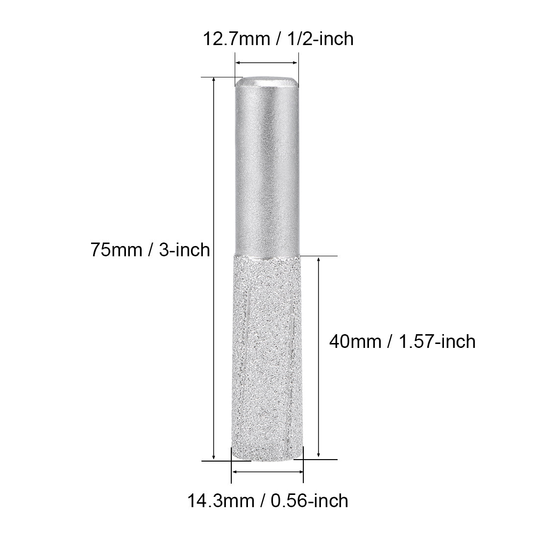 Harfington 14.3mm Diamond Straight Router Bit Brazed Cylinder Profile Wheel 1/2-inch Shank