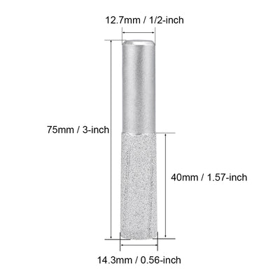 Harfington 14.3mm Diamond Straight Router Bit Brazed Cylinder Profile Wheel 1/2-inch Shank