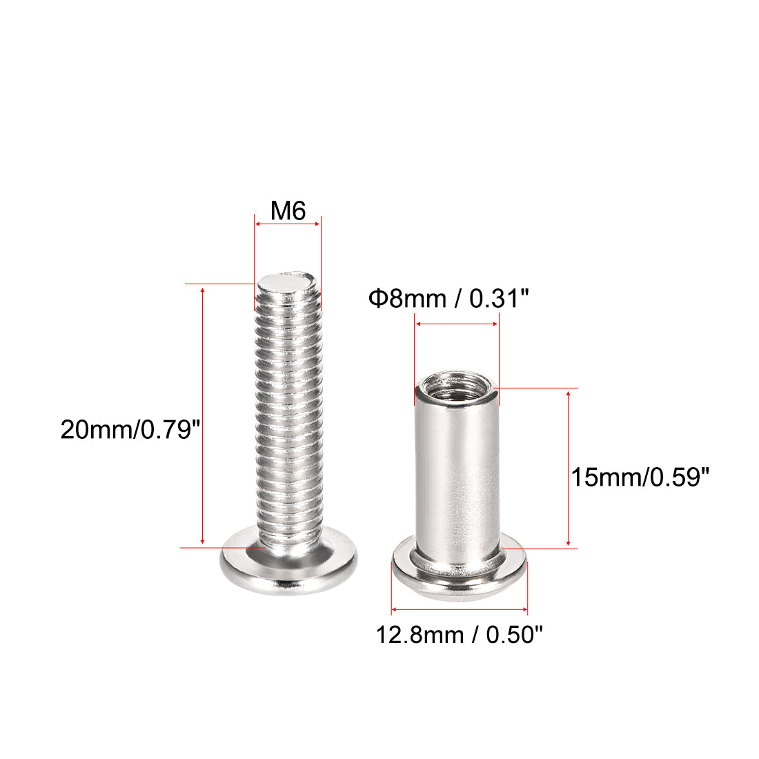 uxcell Uxcell Screw Post, Binding Bolts Leather Fastener