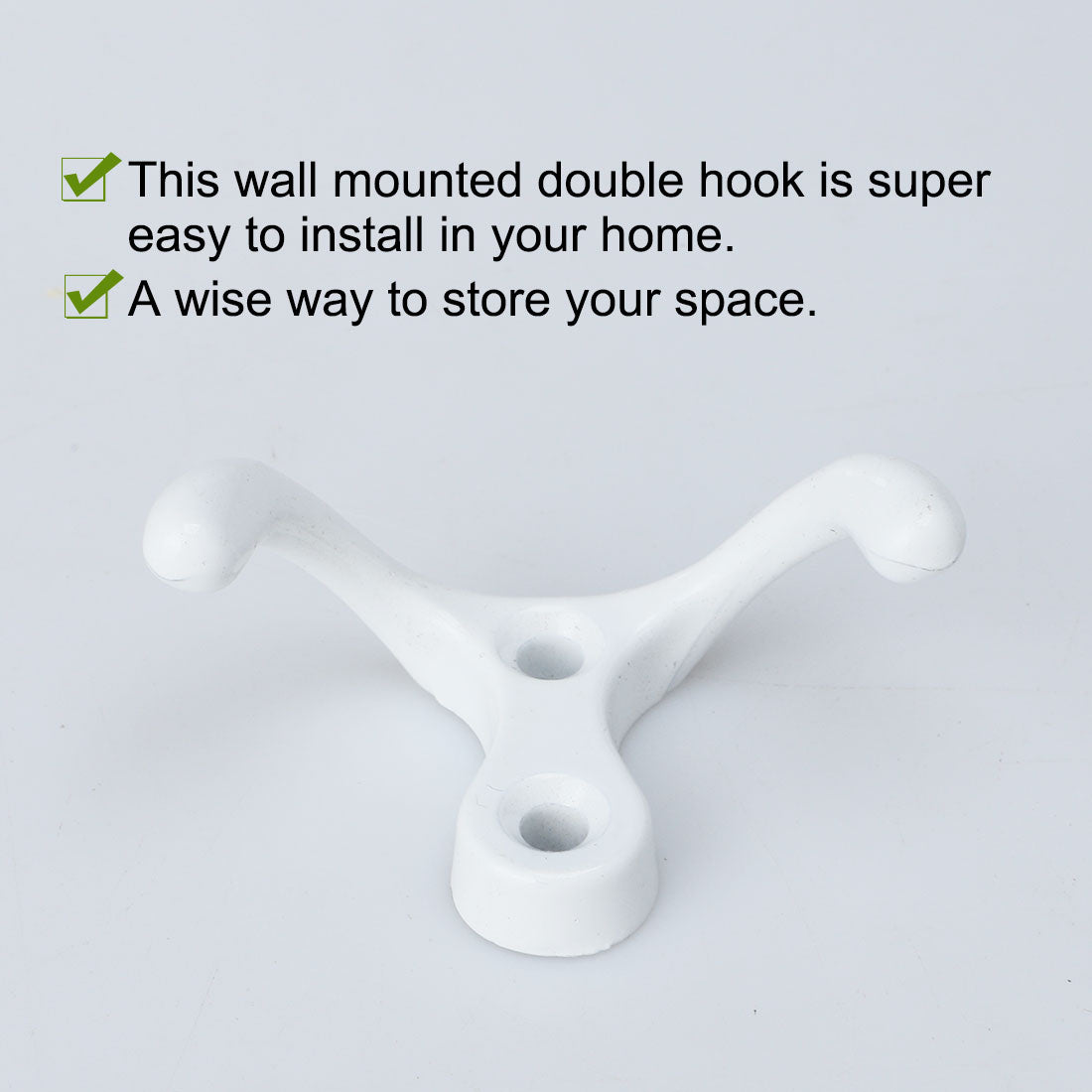 uxcell Uxcell Home Dual Hooks Zinc Alloy Scarf Double Robe Hooks Cloth Holder w Screws