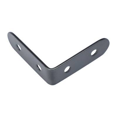 Harfington Uxcell Angle Bracket Metal Black Corner Brace Fastener Shelf Support w Screws, 12pcs
