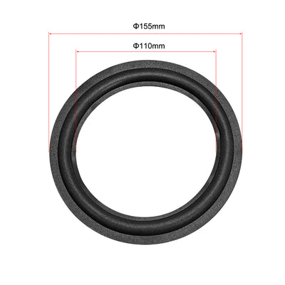 Harfington 155mm Speaker Foam Edge Surround Replacement Part for Speaker Repair or DIY  4pcs