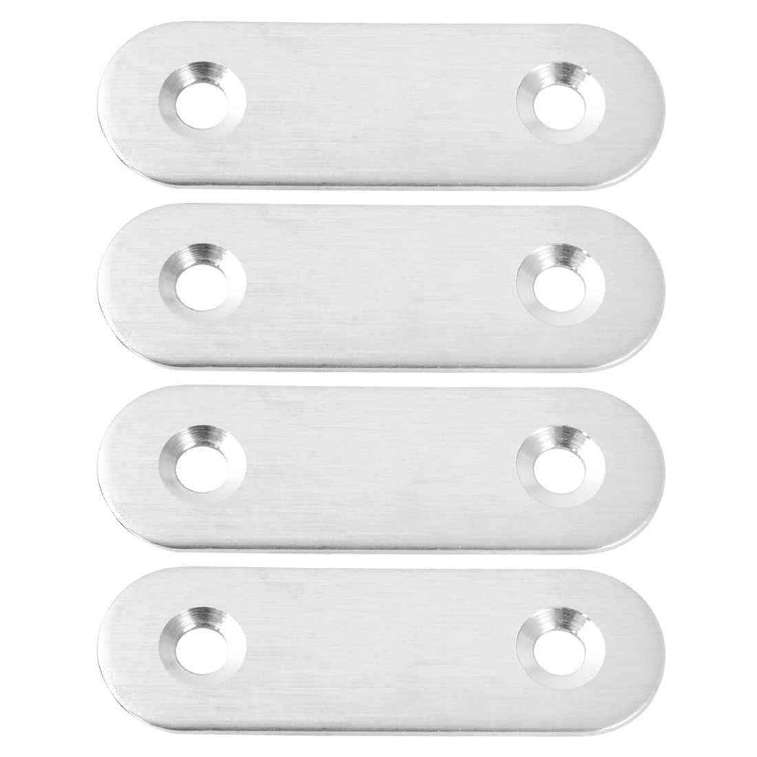 uxcell Uxcell Straight Bracket Stainless Steel Flat Brace Fastener Brackets w Screws 4pcs