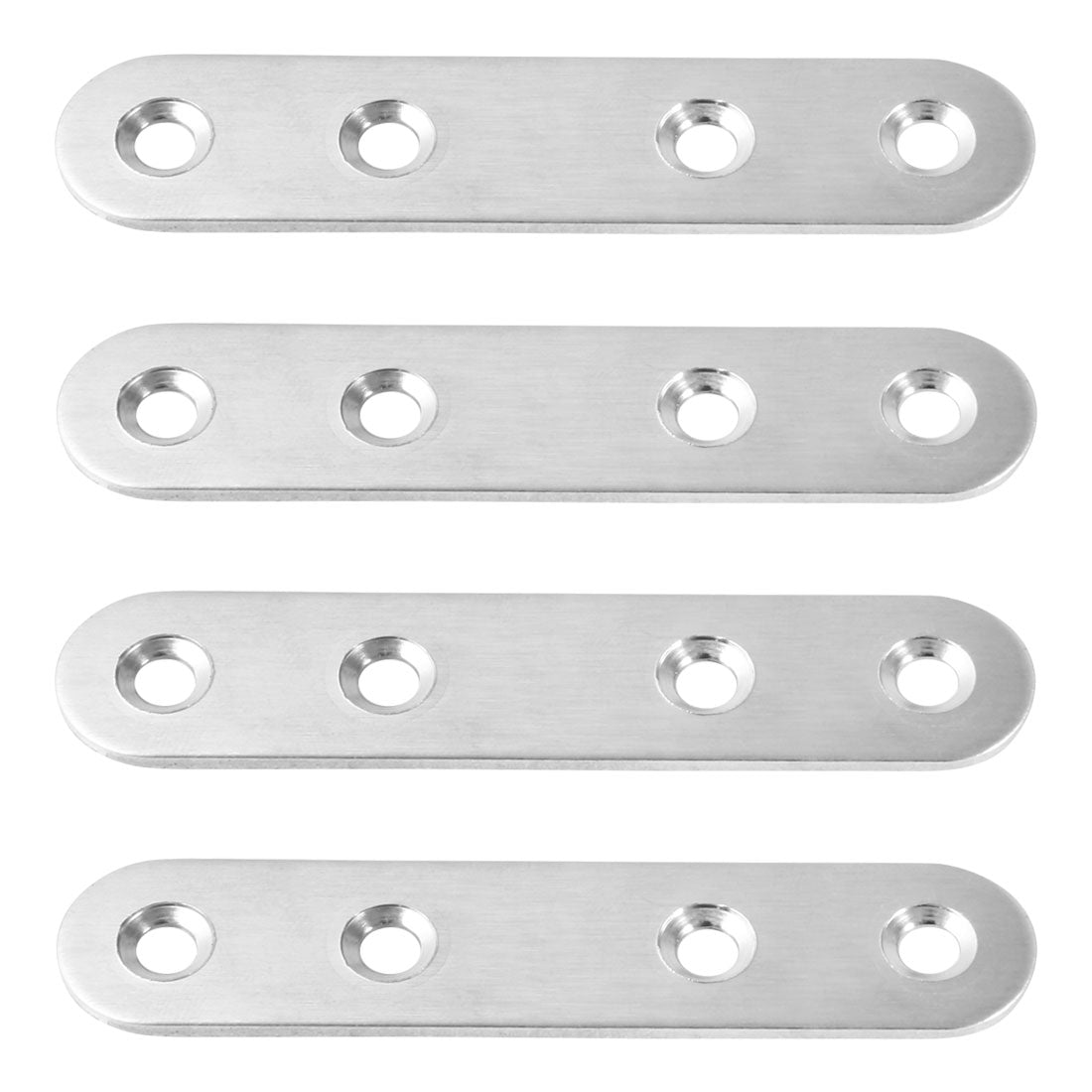 uxcell Uxcell Straight Bracket Stainless Steel Brace Fastener Brackets w Screws, 4pcs